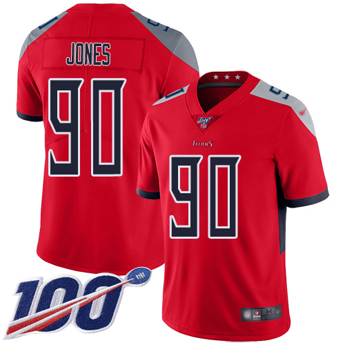 Tennessee Titans Limited Red Men DaQuan Jones Jersey NFL Football #90 100th Season Inverted Legend